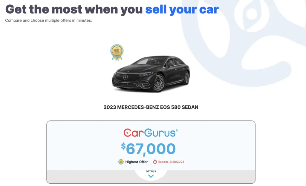 Mercedes Benz EQS instant cash offer