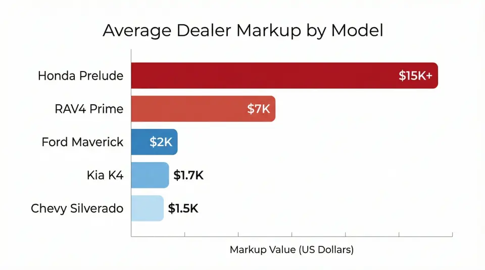 Dealer markups on new cars in 2026