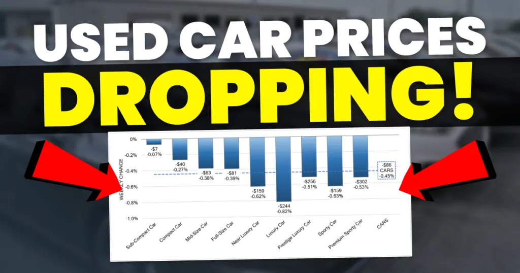 used car prices dropping