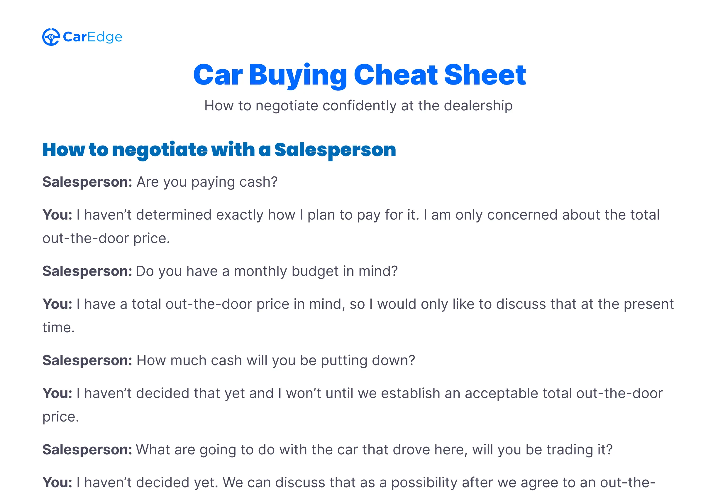 Car Buying Cheat Sheet preview